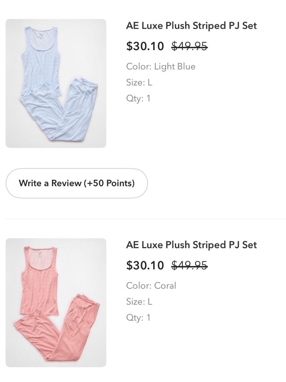 American Eagle Outfitters Pink Striped Luxe Plush Tank & Wide-Leg Pajama Pants - Picture 3 of 6